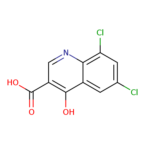 Clc1cc(Cl)c2c(c1)c(O)c(cn2)C(=O)O
