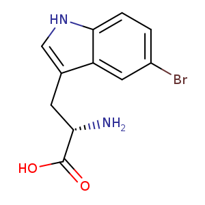 N[C@H](C(=O)O)Cc1c[nH]c2c1cc(Br)cc2