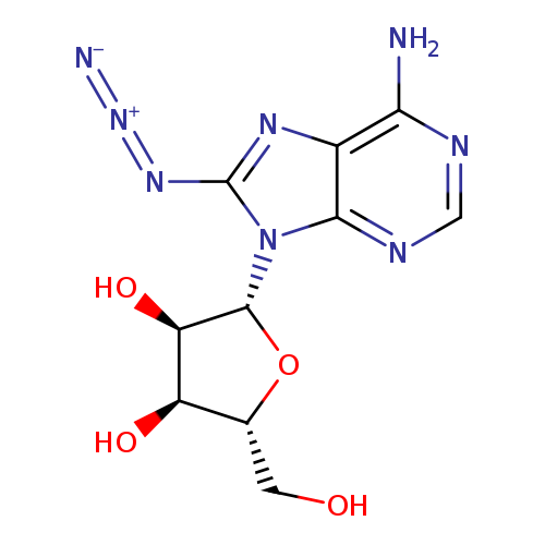 OC[C@H]1O[C@H]([C@@H]([C@@H]1O)O)n1c(N=[N+]=[N-])nc2c1ncnc2N