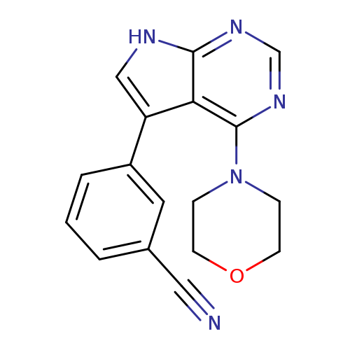 N#Cc1cccc(c1)c1c[nH]c2c1c(ncn2)N1CCOCC1