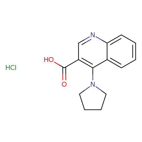 OC(=O)c1cnc2c(c1N1CCCC1)cccc2.Cl