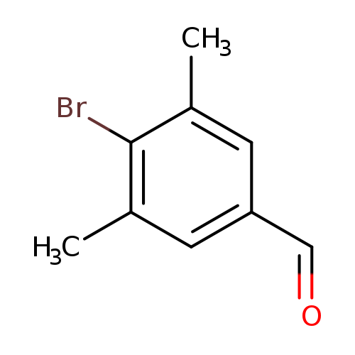 O=Cc1cc(C)c(c(c1)C)Br