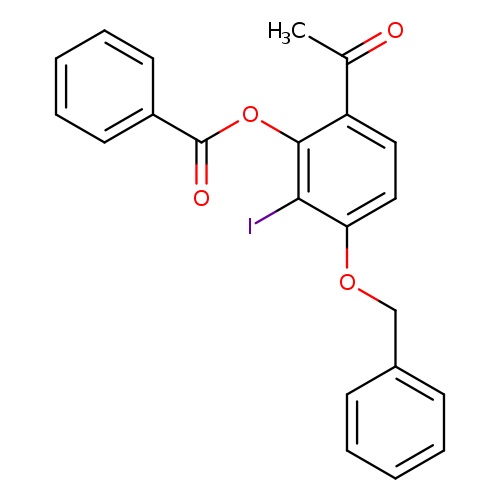 O=C(c1ccccc1)Oc1c(ccc(c1I)OCc1ccccc1)C(=O)C