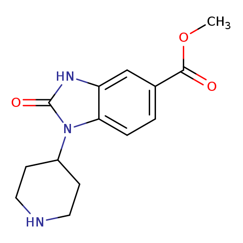 COC(=O)c1ccc2c(c1)[nH]c(=O)n2C1CCNCC1