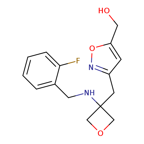OCc1onc(c1)CC1(COC1)NCc1ccccc1F