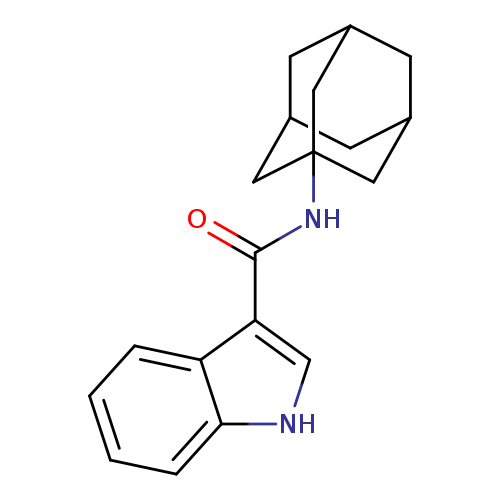 O=C(c1c[nH]c2c1cccc2)NC12CC3CC(C2)CC(C1)C3