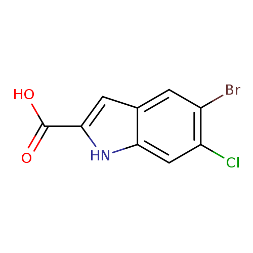 Brc1cc2cc([nH]c2cc1Cl)C(=O)O