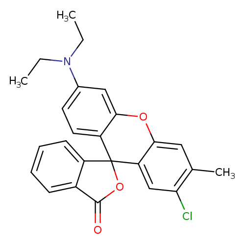 CCN(c1ccc2c(c1)Oc1c(C32OC(=O)c2c3cccc2)cc(c(c1)C)Cl)CC