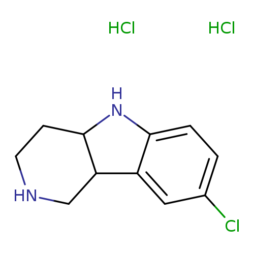 Clc1ccc2c(c1)C1CNCCC1N2.Cl.Cl