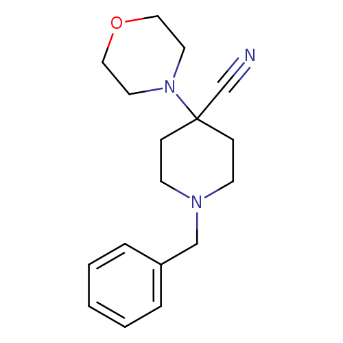N#CC1(CCN(CC1)Cc1ccccc1)N1CCOCC1
