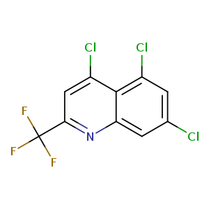 Clc1cc(Cl)c2c(c1)nc(cc2Cl)C(F)(F)F