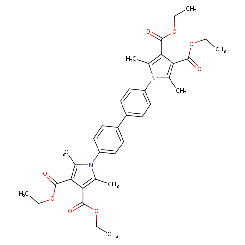 CCOC(=O)c1c(C(=O)OCC)c(n(c1C)c1ccc(cc1)c1ccc(cc1)n1c(C)c(c(c1C)C(=O)OCC)C(=O)OCC)C