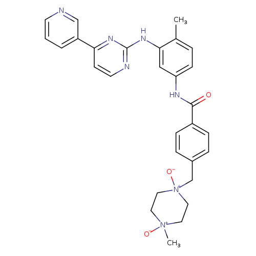 O=C(c1ccc(cc1)C[N+]1([O-])CC[N+](CC1)([O-])C)Nc1ccc(c(c1)Nc1nccc(n1)c1cccnc1)C