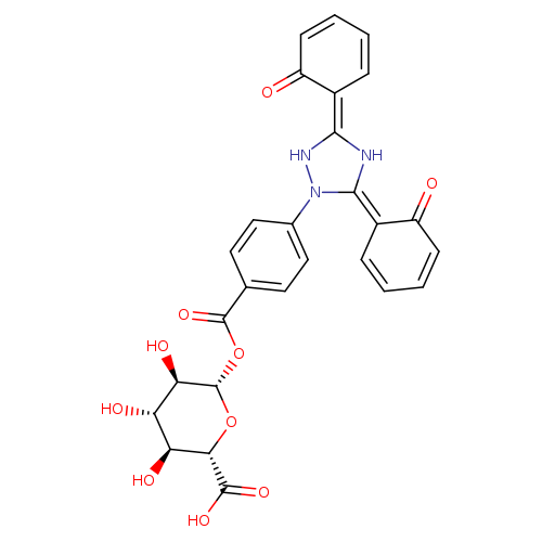 O[C@@H]1[C@@H](O)[C@@H](O[C@@H]([C@H]1O)C(=O)O)OC(=O)c1ccc(cc1)n1[nH]/c(=C/2C=CC=CC2=O)/[nH]/c/1=C1/C=CC=CC1=O