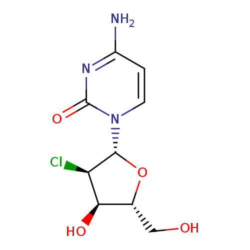 OC[C@H]1O[C@H]([C@@H]([C@@H]1O)Cl)n1ccc(nc1=O)N