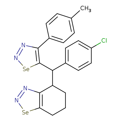 Cc1ccc(cc1)c1nn[se]c1C(C1CCCc2c1nn[se]2)c1ccc(cc1)Cl