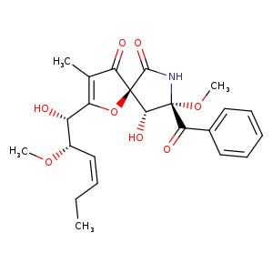 CC/C=C[C@@H]([C@@H](C1=C(C)C(=O)[C@]2(O1)C(=O)N[C@@]([C@@H]2O)(OC)C(=O)c1ccccc1)O)OC