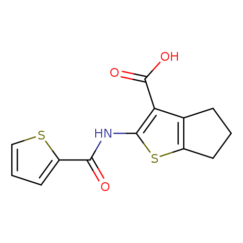 O=C(c1cccs1)Nc1sc2c(c1C(=O)O)CCC2