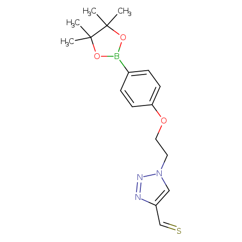 S=Cc1nnn(c1)CCOc1ccc(cc1)B1OC(C(O1)(C)C)(C)C