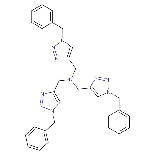 c1ccc(cc1)Cn1nnc(c1)CN(Cc1nnn(c1)Cc1ccccc1)Cc1nnn(c1)Cc1ccccc1