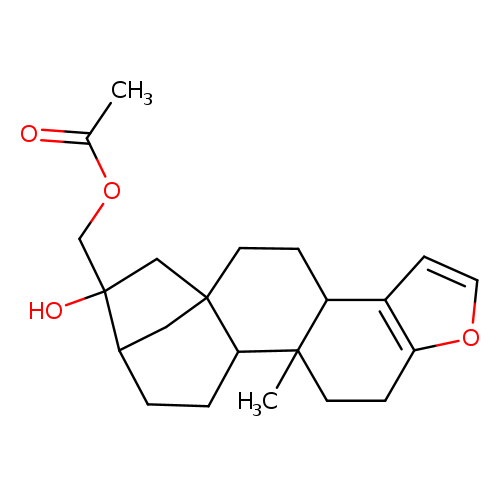 CC(=O)OCC1(O)CC23CC1CCC3C1(C(CC2)c2ccoc2CC1)C