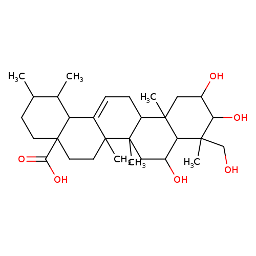 OCC1(C)C(O)C(O)CC2(C1C(O)CC1(C2CC=C2C1(C)CCC1(C2C(C)C(CC1)C)C(=O)O)C)C