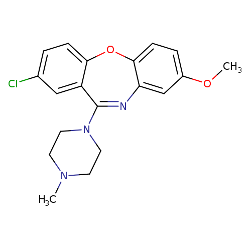 COc1ccc2c(c1)N=C(N1CCN(CC1)C)c1c(O2)ccc(c1)Cl