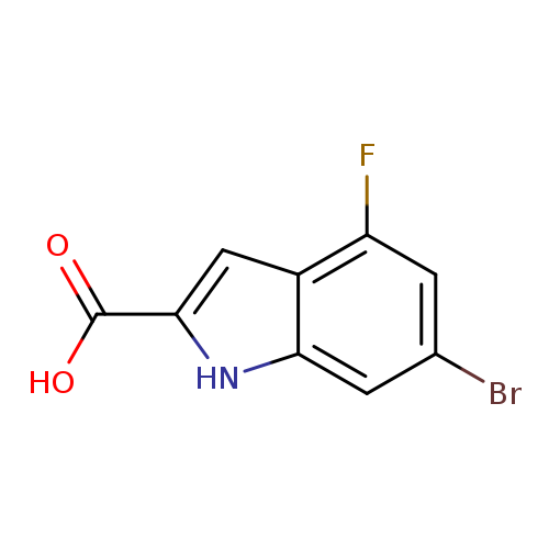 Brc1cc(F)c2c(c1)[nH]c(c2)C(=O)O