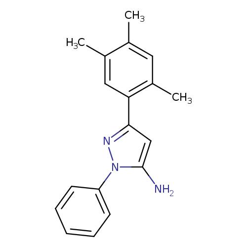 Cc1cc(C)c(cc1c1nn(c(c1)N)c1ccccc1)C
