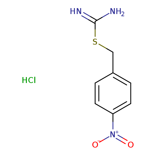 NC(=N)SCc1ccc(cc1)[N+](=O)[O-].Cl