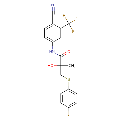 N#Cc1ccc(cc1C(F)(F)F)NC(=O)C(CSc1ccc(cc1)F)(O)C