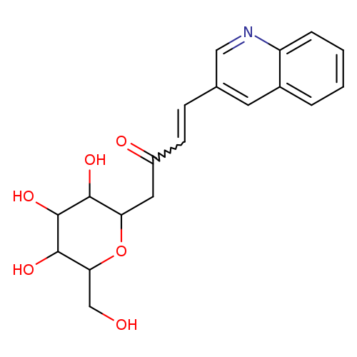 OCC1OC(CC(=O)C=Cc2cnc3c(c2)cccc3)C(C(C1O)O)O