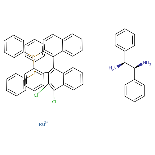 N[C@H]([C@H](c1ccccc1)N)c1ccccc1.Clc1c(Cl)c(P(c2ccccc2)c2ccccc2)c(c2c1cccc2)c1c(ccc2c1cccc2)P(c1ccccc1)c1ccccc1.[Ru+2]