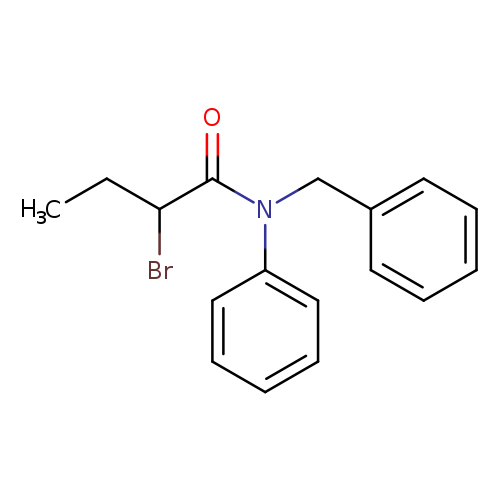 CCC(C(=O)N(c1ccccc1)Cc1ccccc1)Br