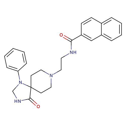 O=C(c1ccc2c(c1)cccc2)NCCN1CCC2(CC1)C(=O)NCN2c1ccccc1
