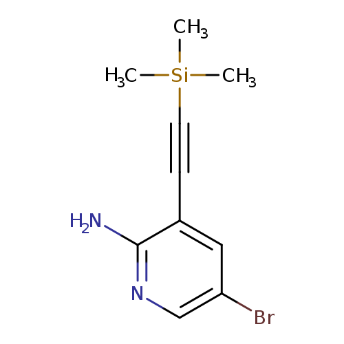 Nc1ncc(cc1C#C[Si](C)(C)C)Br