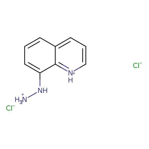 [NH3+]Nc1cccc2c1[nH+]ccc2.[Cl-].[Cl-]