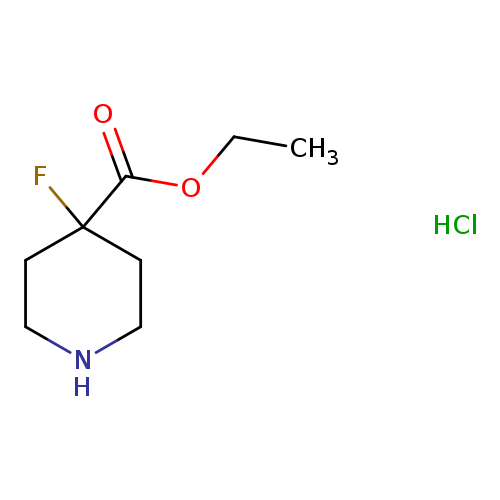 CCOC(=O)C1(F)CCNCC1.Cl