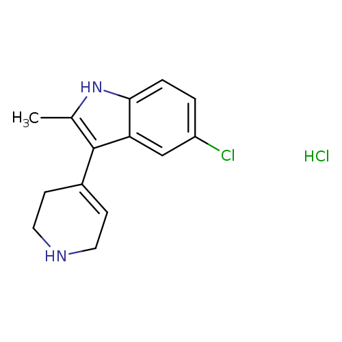 Clc1ccc2c(c1)c(C1=CCNCC1)c([nH]2)C.Cl