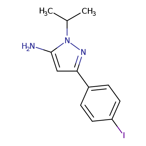 Ic1ccc(cc1)c1nn(c(c1)N)C(C)C