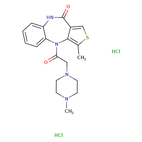 CN1CCN(CC1)CC(=O)n1c2ccccc2[nH]c(=O)c2c1c(C)sc2.Cl.Cl