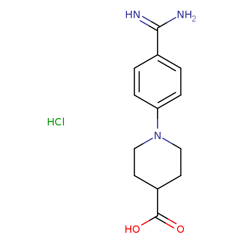 OC(=O)C1CCN(CC1)c1ccc(cc1)C(=N)N.Cl