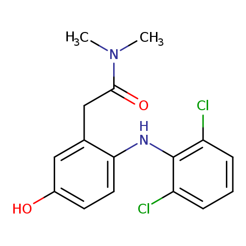 Oc1ccc(c(c1)CC(=O)N(C)C)Nc1c(Cl)cccc1Cl