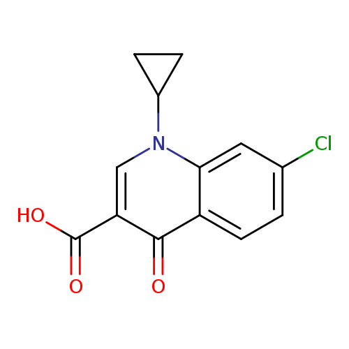 Clc1ccc2c(c1)n(cc(c2=O)C(=O)O)C1CC1