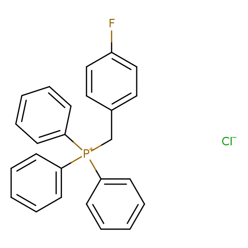 Fc1ccc(cc1)C[P+](c1ccccc1)(c1ccccc1)c1ccccc1.[Cl-]