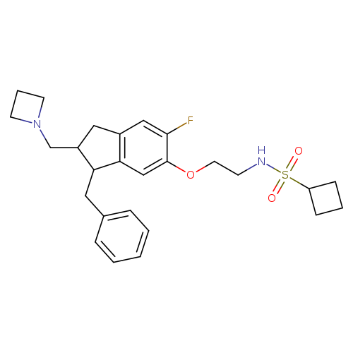 Fc1cc2CC(C(c2cc1OCCNS(=O)(=O)C1CCC1)Cc1ccccc1)CN1CCC1