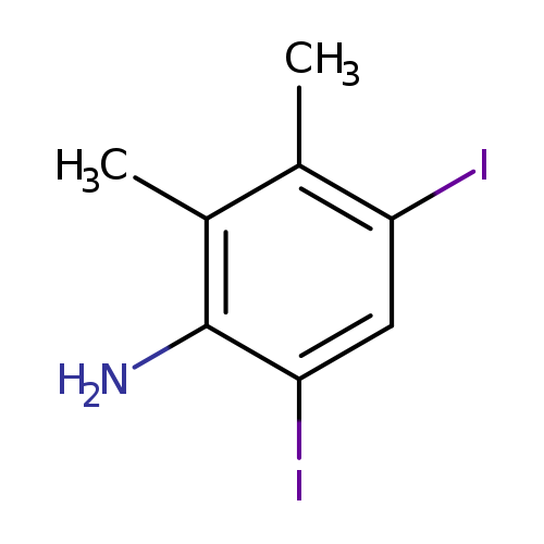 Cc1c(I)cc(c(c1C)N)I