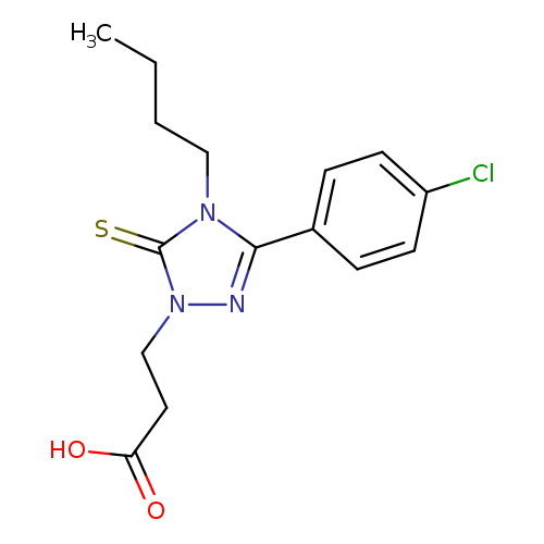 CCCCn1c(nn(c1=S)CCC(=O)O)c1ccc(cc1)Cl