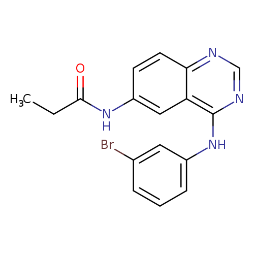 CCC(=O)Nc1ccc2c(c1)c(ncn2)Nc1cccc(c1)Br