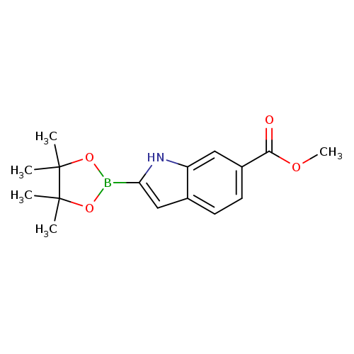 COC(=O)c1ccc2c(c1)[nH]c(c2)B1OC(C(O1)(C)C)(C)C